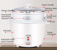 Vente directe d'usine 1.8 litres cuiseur à riz multifonction électrique avec tambour à vapeur avec fonction de protection contre la surchauffe échantillon gratuit