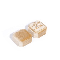 Boîte à bagues en velours octogonale DEQI, emballage de luxe pour bijoux, boîtes à bagues personnalisées avec logo couleur, 2 emplacements, boîte à bagues en velours pour mariage