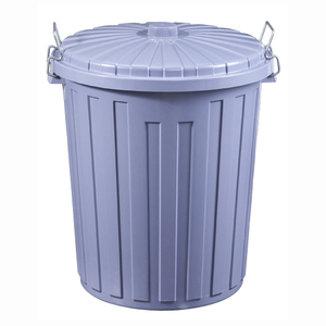 55L Plastic recycle round cover trash can black waste bin garbage bin for kitchen/hotel