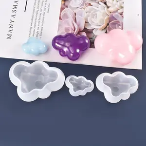 B-3343 3D Cloud Siliconen Kaars Maken Van Mallen Met Hoge Kwaliteit Diy Hand Made Cloud Schimmel Van Drie Maten