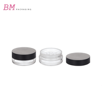 Pot à poudre libre vide noir mat élégant et minimaliste, personnalisable avec votre marque, transparent, classique, pour maquillage et cosmétiques LP4013B