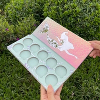 Palette de fards à paupières personnalisée haut de gamme, étanche, magnétique, 4 compartiments vides, avec finition gaufrée, marque privée