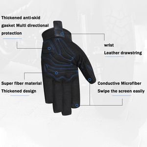 Gants de course anti-chute d'usine originaux Gants d'équitation de moto en cuir et nylon à écran tactile pour une utilisation extérieure décontractée <span class=keywords><strong>Cross</strong></span> - Product Image 4