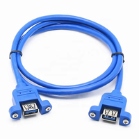 Kabel Ekstensi USB 3.0 Berkualitas Tinggi Xput, Kabel Panel Mount Female to Female & Male to Female dengan Sekrup untuk Pemasangan yang Stabil