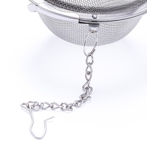 Boules à thé et filtres à thé sur mesure en acier inoxydable 304, récipients à soupe à double boucle, et mélangeurs à épices avec surfaces en maille. - Product Image 5