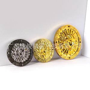 Round Carved <b>Gold</b> Plastic <b>Sofa</b> Decorative Buckle 50 Mm Hole Size Durable European Style Furniture Hardware Accessory - Product Image 1