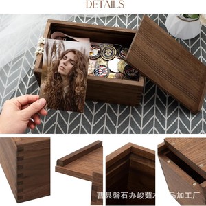 Boîte de rangement en bois 1-3L, organisateur de bijoux de bureau, conteneur cosmétique, boîte d'emballage cadeau chinoise - Product Image 1