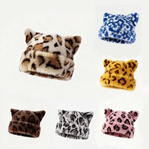 Gorros de Invierno de Lujo para Mujer, Diseño de Dibujos Animados, Camuflaje, Orejas de Animales de Piel Sintética, Logotipo Personalizado, Gorros Cálidos y Afelpados de Diseño - Product Image 2