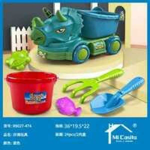 6 pezzi bambini a tema dinosauro spiaggia Set di costruzione in PVC per divertimento gioco all'aperto stile estivo borsa in rete confezionata - Product Image 1