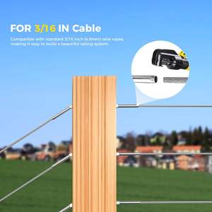 Tornillos <span class=keywords><strong>de</strong></span> unión <span class=keywords><strong>de</strong></span> acero inoxidable para cable <span class=keywords><strong>de</strong></span> 3/16 pulgadas con rosca derecha e <span class=keywords><strong>izquierda</strong></span> para postes <span class=keywords><strong>de</strong></span> madera - Product Image 6