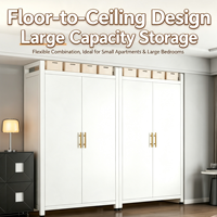 Armoire en acier à montage facile pour chambre à coucher, penderie anti-poussière pour vêtements, placard pour bébé, idéale pour chambre et maison de location