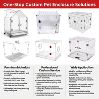 Cage pour chien en acrylique transparent à double porte moderne de l'usine DSP Vietnam avec plateau de nettoyage extractible