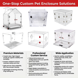 DSP Vietnam Factory Modern Double Doors Transparent Acrylic Puppy Pet Cage Dog <b>Crate</b> with Pull-out Cleaning Tray - Product Image 3