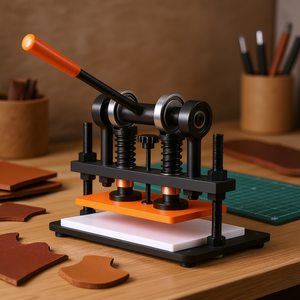 Macchina Manuale per Goffratura in Pelle 10.2 X 5.9 con Doppio Albero Guida, Fustella per Artigianato, Utensile Artigianale in Ferro - Product Image 2