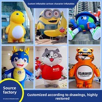 Enseigne LED extérieure gonflable publicitaire, modèle de dessin animé, mascotte ambulante personnalisée, costume d'image IP pour marketing créatif