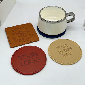 Factory Cheap Custom Logo PU Leather Drink <b>Mat</b> Durable Waterproof Anti-Slip <b>Cup</b> Coaster for Drinks - Product Image 6