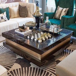 <span class=keywords><strong>Table</strong></span> <span class=keywords><strong>basse</strong></span> en <span class=keywords><strong>céramique</strong></span> avec un design de base élégant pour les projets résidentiels de luxe et les salons de villas haut de gamme - Product Image 3