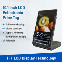 Minew - Etiquetas Electrónicas de 10.1 Pulgadas, Señalización Digital y Pantalla, Reproductor de Video, Etiqueta Electrónica para Estantes LCD ESL para Minoristas
