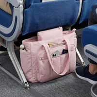 Sac fourre-tout matelassé en nylon personnalisé pour ordinateur portable pour femme, sac de voyage à bandoulière grande capacité de 7 pouces avec pochette pour trolley