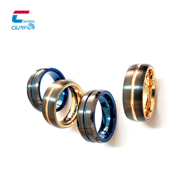 Custom Design Stainless Steel/Ceramic NFC LF/HF/UHF Chips Connected Payment Ring