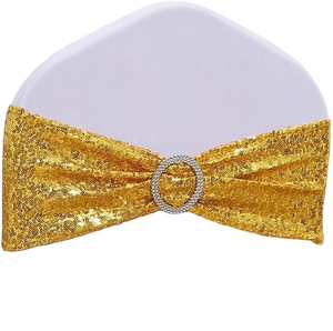 Spandex Lentejuelas Boda Silla Faja Hebillas Sillas Plegables Fiesta Baby Shower Decoración Silla Bandas - Product Image 1