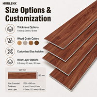 Plancher SPC MORLENX en grain de bois rouge brun, imperméable, résistant aux rayures, à noyau rigide, système de clic, pour projets hôteliers et de villas
