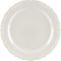 Assiettes de présentation jetables en plastique PS à bordure dentelée, colorées, pour mariage, fête, traiteur, événement, décoration de table
