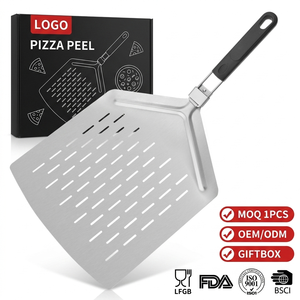 Manjia Espátula Plegable Cuadrada Extra Grande de 15 Pulgadas para <span class=keywords><strong>Pizza</strong></span> con Mango de Goma, Pala para <span class=keywords><strong>Pizza</strong></span>, Paleta para Transferir Pasteles, Bandeja Elevadora de Repostería - Product Image 1
