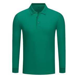 定制刺绣男式长袖翻领马球t恤大印花图案公司工作服高尔夫长袖马球t恤 - Product Image 5