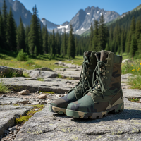 Bottes tactiques de randonnée et d'escalade pour hommes WANZHUO, montantes, camouflage jungle, fermeture éclair, anti-collision, pour l'extérieur et le désert