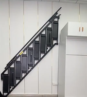 Escalier pliant en acier au carbone, monté au mur, échelle gain de place, escalier pliable pour usage intérieur, taille personnalisée disponible