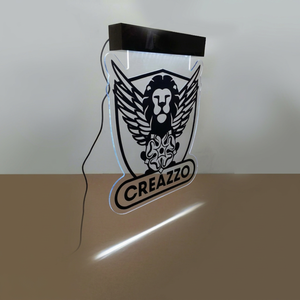 ฐานอะคริลิคแบบมีไฟ LED สำหรับตั้งบนโต๊ะ พร้อมไฟส่องขอบสำหรับแสดงป้าย - Product Image 1
