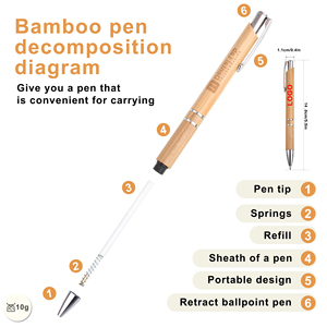 Customized Recyclable Bamboo Ballpoint <b>Pen</b> Wholesale Printing Logo Brand Manufacture for Supplier Gifts - Product Image 3