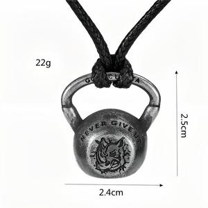 Collar con Colgante de Kettlebell de Acero Inoxidable para Hombre, Estilo Hip Hop, Joyería Retro, Accesorio de Regalo - Product Image 5