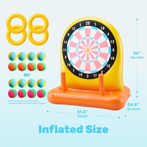 2-in-1 <b>Inflatable</b> <b>Pool</b> Dartboard & Ring Toss Game Set - Product Image 5