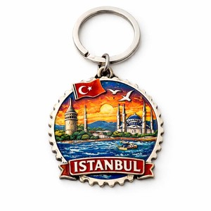 Novità 2026: Ciondolo Personalizzato in Metallo con Stampa UV, Placcato Oro, Incisione Tecnica, Tema <span class=keywords><strong>Istanbul</strong></span> Turchia, Piazza Sultanahmet, Hagia Sophia, <span class=keywords><strong>Moschea</strong></span> Blu - Product Image 3