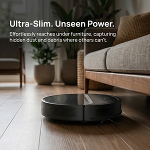 New model of robotic vacuum cleaner with automatic recharging, <b>mopping</b>, vacuuming functions, including water tank and dustbin. - Product Image 2