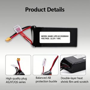 Batería para Dron FPV 6s, Batería Lipo de 22.2V /9000/9500/10000mAh para Dron Multieje FPV - Product Image 3
