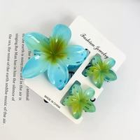 Vente flash, pinces à cheveux en fleurs de frangipanier tendance, 3 pièces/ensemble, pinces à cheveux de style hawaïen, pinces à cheveux en fleurs mignonnes antidérapantes