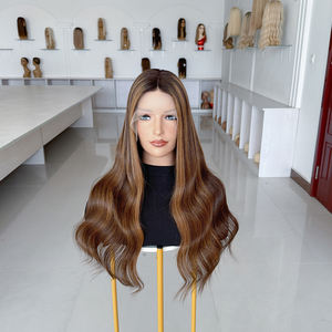 Peluca de Cabello Natural Europeo con Nudos Pequeños para Mujer, Pelucas con Reflejos para Mujeres Blancas de 18-24 Pulgadas # Hawái - Product Image 5