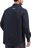 Chemise de travail à manches longues en rayonne pour homme Kecols, coupe classique, avec poches poitrine - Sécurité réfléchissante UPF