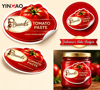 Autocollants d'emballage en vinyle personnalisés, durables, écologiques, imperméables, pour boîtes de tomates, avec logo personnalisé, découpe Kiss Cut, adhésifs
