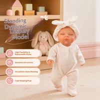 Poupée Reborn en silicone solide de 6 pouces, design pyjama avec oreilles de lapin, mini-poupée réaliste, jouet, cadeau de croissance pour enfants