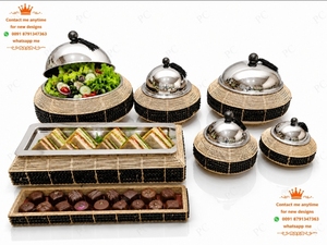Recipiente profesional de acero inoxidable para calentar y servir alimentos, con olla para mantener la temperatura, ideal para hoteles, buffets y catering. - Product Image 3