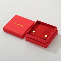 Coffret d'emballage carré gris pour bijoux, avec pochette en microfibre de velours et boîte cadeau en carton pour l'affichage et le rangement de bagues, boucles d'oreilles et colliers