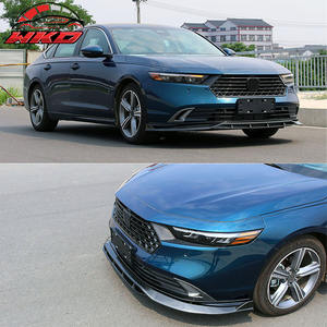 Lèvre de pare-chocs avant compatible avec Honda Accord 2023-2025 IKON V1 Style, imprimé fibre de carbone, PP 4 pièces, pièces auto de haute qualité, kit carrosserie - Product Image 3