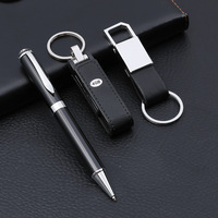 N2807 Papeterie personnalisée Ensemble de bloc-notes en cuir A5 avec porte-clés Pratique pour les réunions Ensemble de carnet de notes