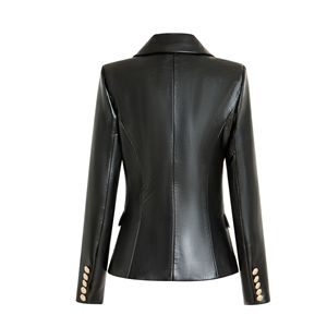 Giacca a maniche lunghe con colletto Slim in <span class=keywords><strong>pelle</strong></span> senza cintura giacca da <span class=keywords><strong>donna</strong></span> Fashionbisou - Product Image 3