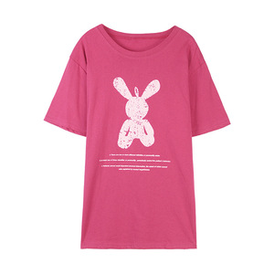 ชุดเซ็ตเสื้อยืดแขนสั้นคอกลมลายการ์ตูนสไตล์เกาหลีสำหรับผู้หญิงไซส์ใหญ่ช่วงฤดูร้อน - Product Image 5