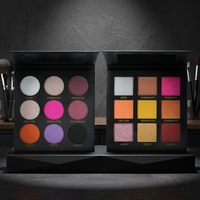Palette de fards à paupières scintillants noirs gothiques personnalisables 9 couleurs, logo personnalisé, fard à paupières mat doré fumé pour Halloween, marque privée
